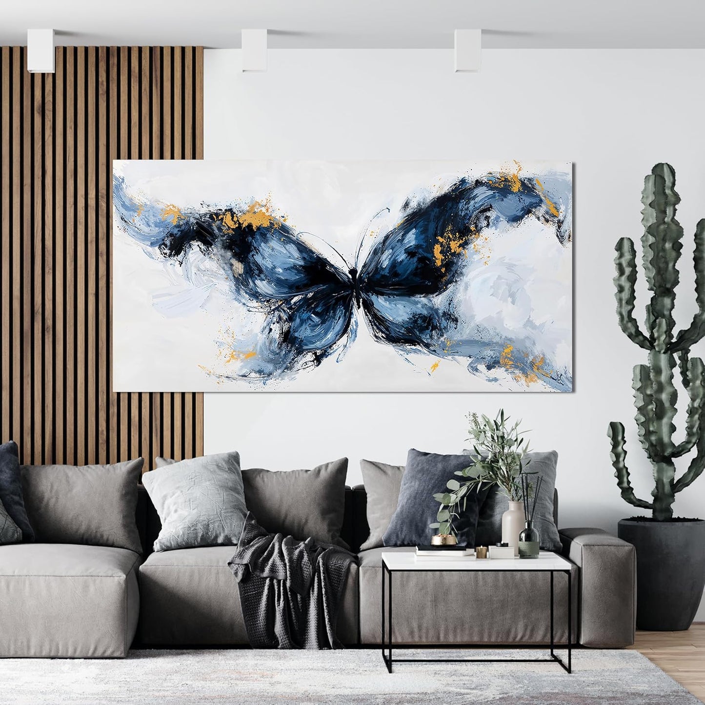 TAIJXAGSG Abstract Canvas Wall Art Decor Large Wall Art For Living Room Black Abstract Art Abstract Canvas Art Wall Butterfly Artwork For Room Posters Wall Art Office Decor 29"X 58" Artwork For Walls