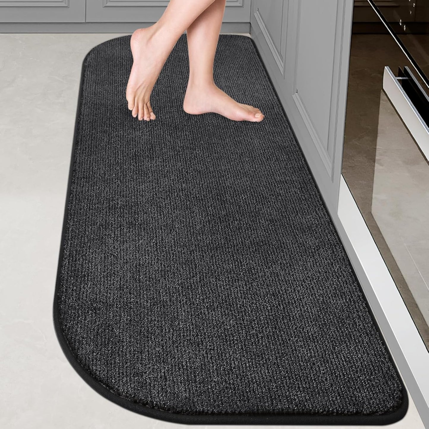 Washable Kitchen Rug 24" x 70" / 60cm x 180cm, Non Slip Kitchen Mat for Floor, Absorbent Indoor Entryway Runner Rug for Laundry, Bathroom, Bedroom (Roll Packing)