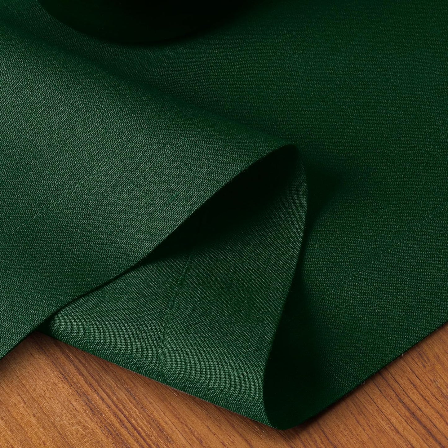 D'Moksha Homes Linen Table Runner 60 Inches - 100% Pure Linen Forest Green Table Runner 14 x 60 Inch for Coffee Tables, Dresser, Fall, Autumn and Halloween - Machine Washable