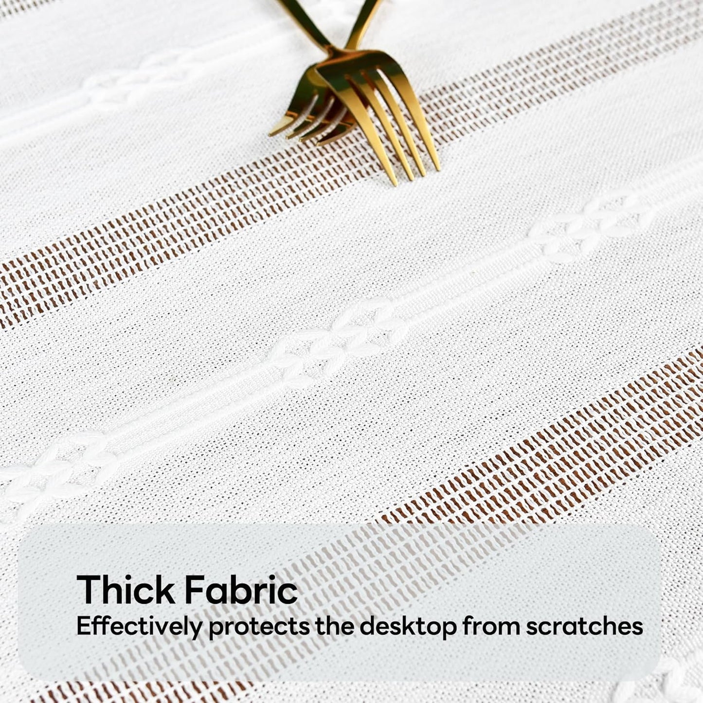 White Cotton Table Cloth for Rectangle Table Heavy Duty Farmhouse Vintage Tablecloth Washable Rustic Table Cover(White, Rectangle, 52''x 86'', 6-8 Seats)