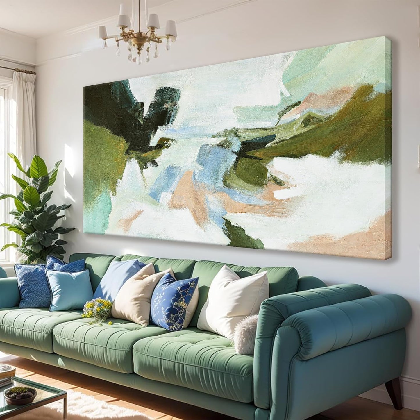 Suconvng Large Abstract Wall Art Colorful Wall Art Living Room Canvas Art Wall Decor Office Abstract Wall Decor Multicolor For Bedroom Kitchen Home Artwork 29x58 Inch