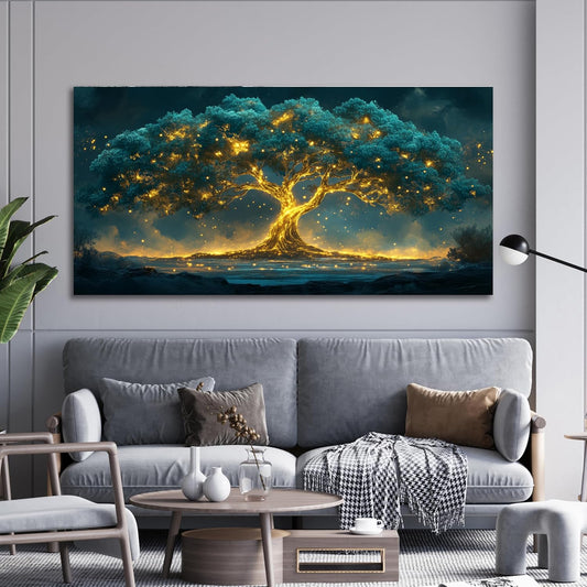 Canvas Wall Art Decor Green Botanical Wall Art Decor Canvas Art Wall Decor Modern Large Tree of Life Wall Art for Living Room Oversized Wall Art Prints Artwork for Walls Home Office Wall Decor 39"X78"