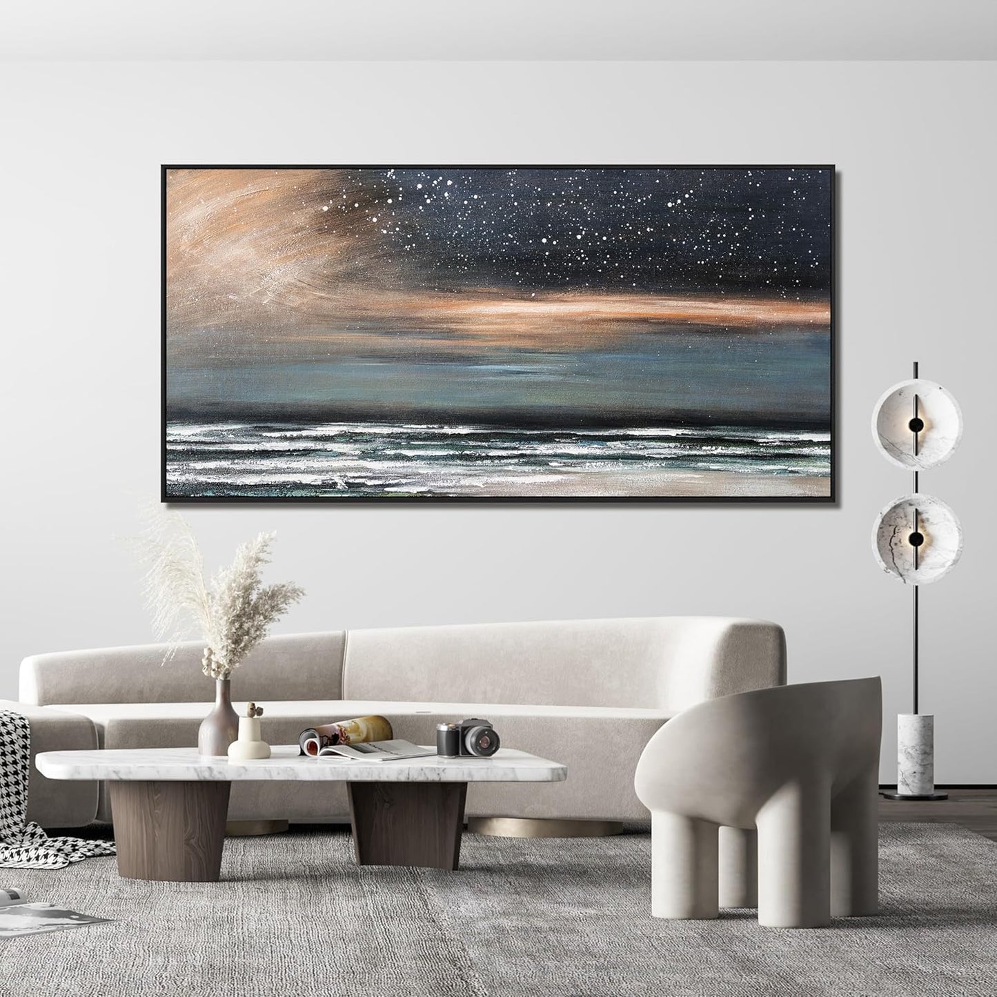 Canvas Wall Art Decor Wall Art Pictures for Living Room Starry Artwork for Walls Large Framed Wall Art Prints Canvas Art Wall Decor Nature Coastal Wall Art Decorations Bedroom Office Decor 29" X 58"