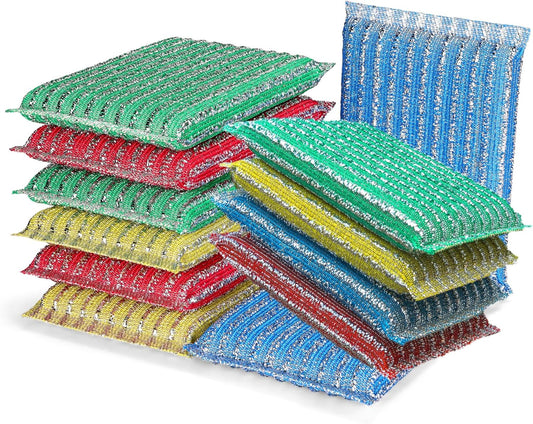 Premium 12-Pad Sponges Kitchen - Upgraded Dish Sponge, Scrubber, Brush, Ideal for Dishes, Pots, Sink