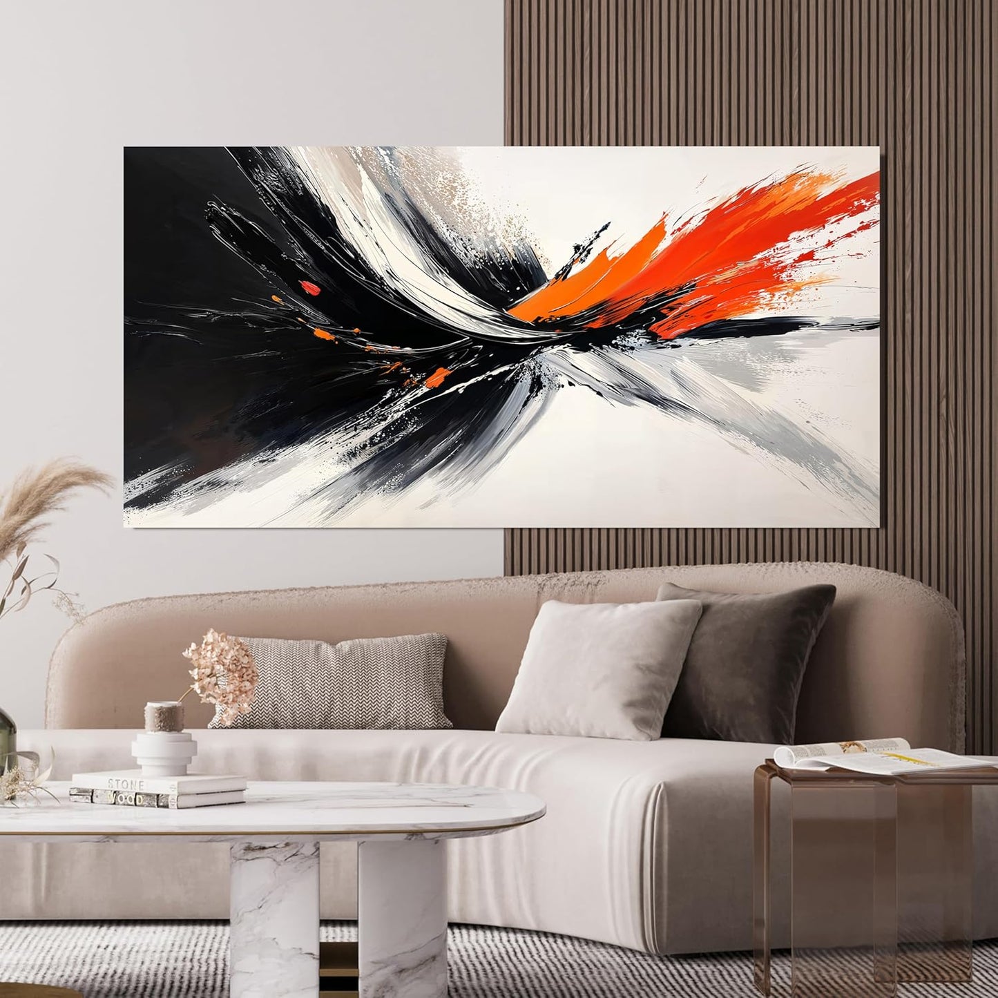 Large Canvas Wall Art Black and White Wall Art Prints Large Modern Wall Art Abstract Canvas Art Wall Decor Decorations Pictures for Living Room Artwork for Walls Bedroom Office Decor 29" X 58"