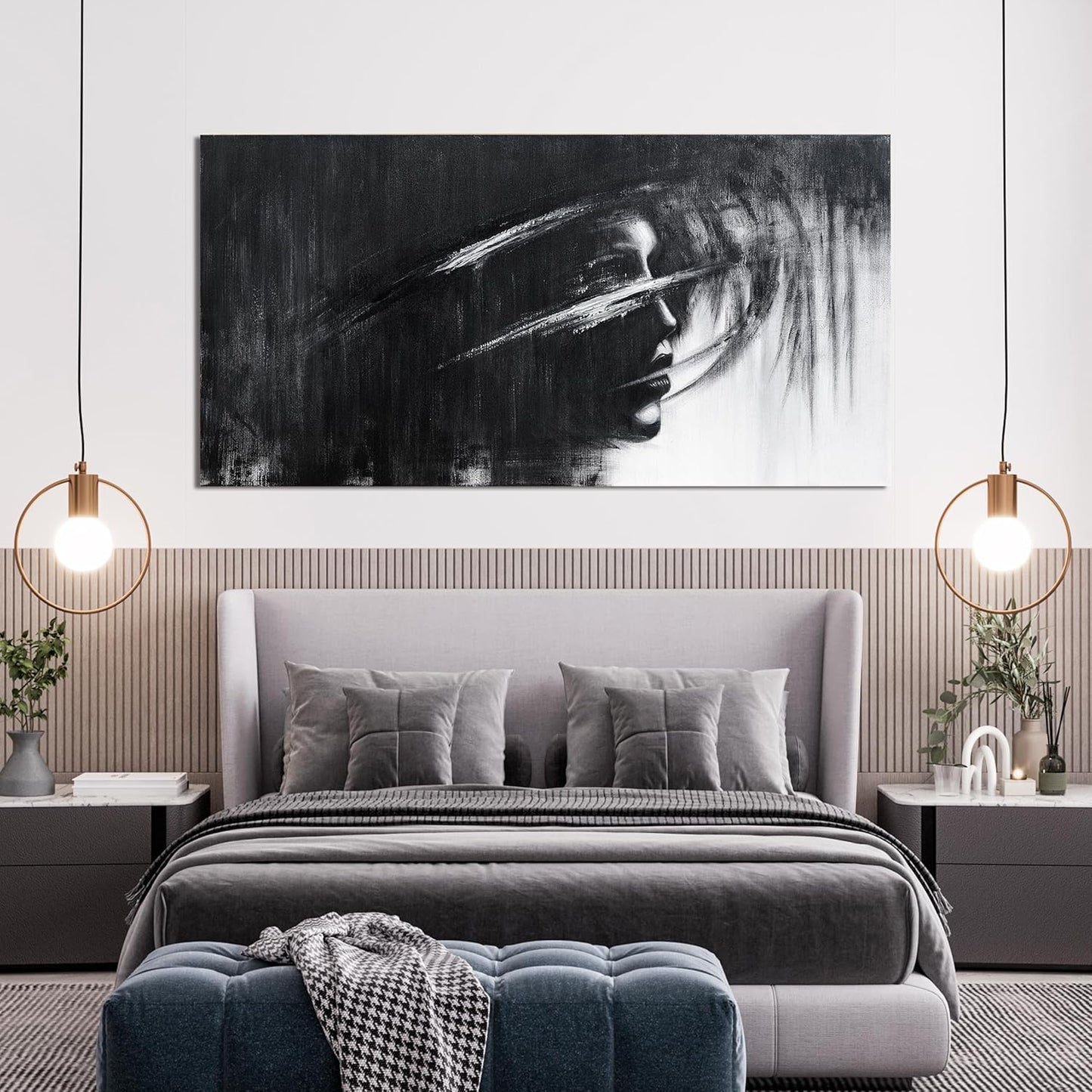 Canvas Wall Art Decor Black and White Abstract Wall Art Prints Wall Art for Living Room Artwork for Walls Art Work for Wall Decor Modern Abstract Wall Art Pictures Bedroom Office Decor 20" X 40"