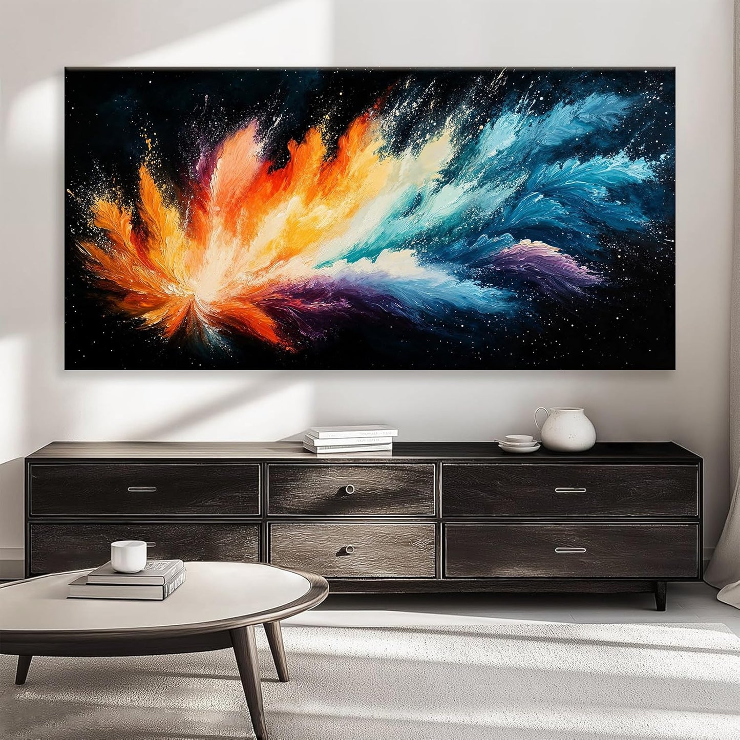 Tsomzxng Large Colorful Abstract Wall Art For Living Room Modern Abstract Wall Decor Maximalist Colorful Canvas Wall Art Decor Prints Artwork Bedroom Kitchen Office Home Wall Decoration 29" × 58"