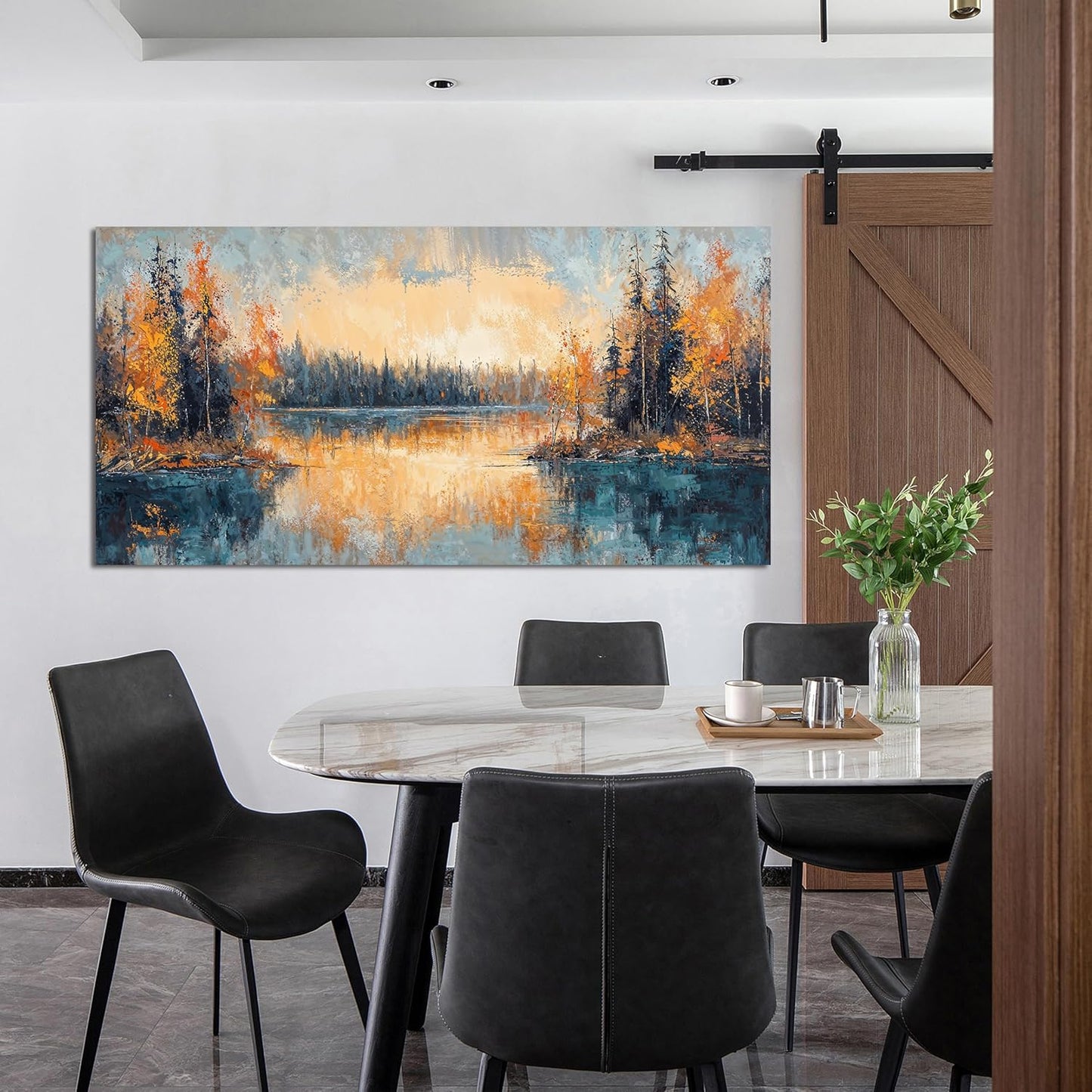 Canvas Wall Art Decor Wall Art Pictures for Living Room Canvas Art Wall Decor Modern Nature Landscape Wall Art Yellow Nightfall Wall Art Decor Artwork for Walls Bedroom Office Wall Decor 20" X 40"