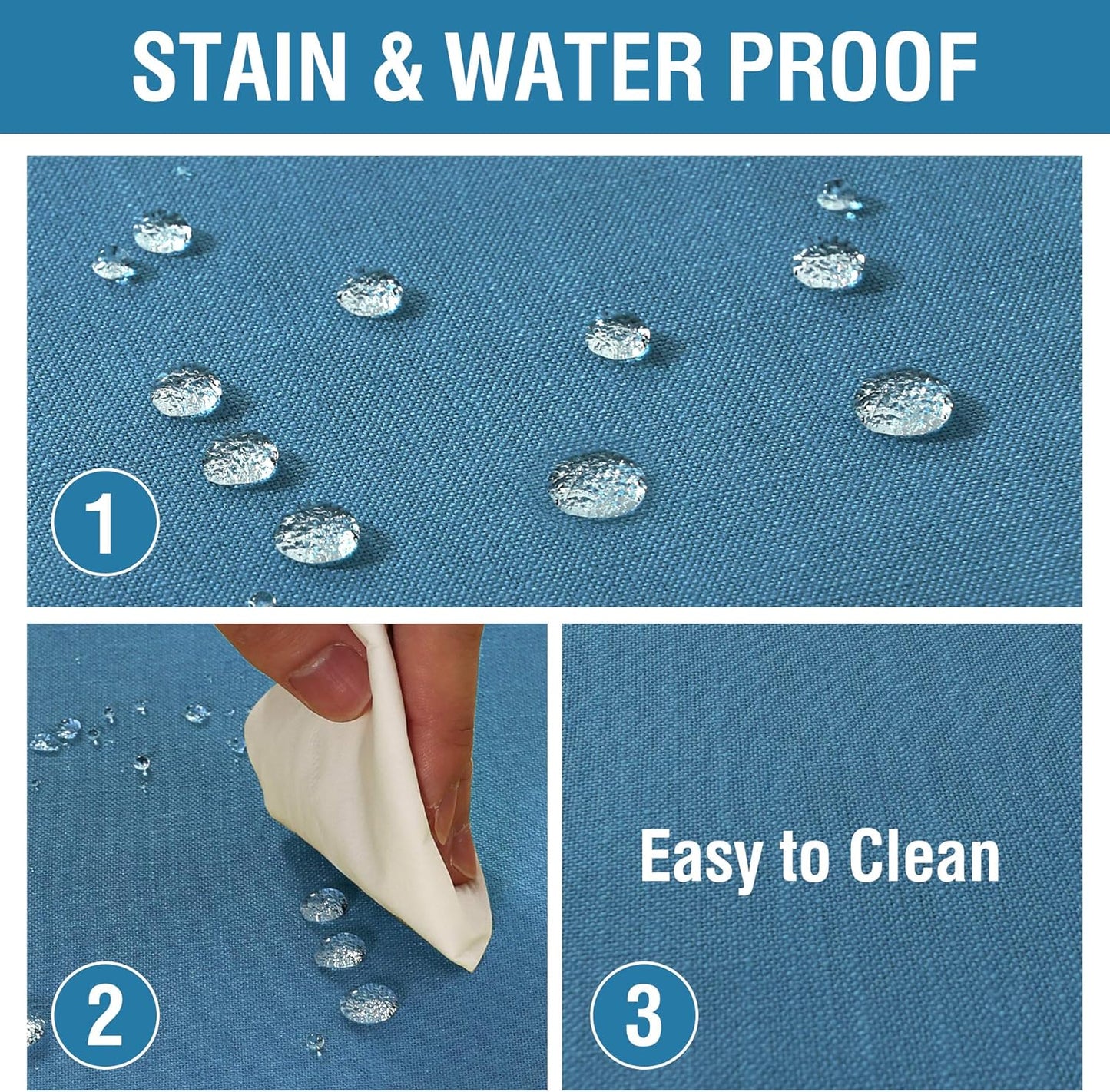 H.VERSAILTEX Linen Textured Table Cloths Round 70 Inch Premium Solid Tablecloth Spill-Proof Waterproof Table Cover for Dining Buffet Feature Extra Soft and Thick Fabric Wrinkle Free, Ink Blue