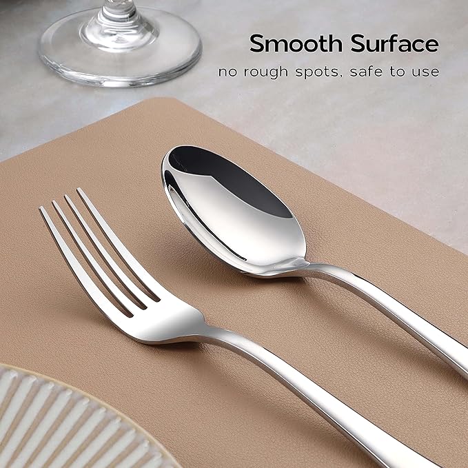 Onader 60 Piece Heavy Duty Flatware Set, Stainless Steel Silverware Cutlery Set for 12