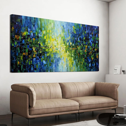 Abstract Canvas Art Wall Decor Wall Pictures For Living Room Canvas Wall Art Decor Green Abstract Wall Art Prints Modern Blue Wall Art Decor Art Work for Walls Bedroom Office Kitchen Decor 20" X 40"