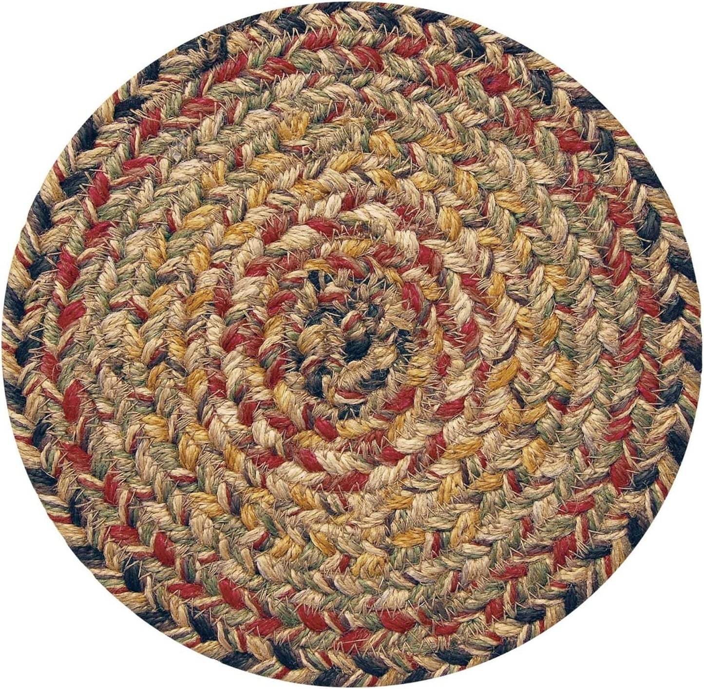 Homespice Kingston Jute Braided Trivets for Table, Warm Country Decor, Set of 3, Multicolor 8" Round Heat Resistant Mats - Rich Colors, Easy to Clean, Durable and Protects Furniture