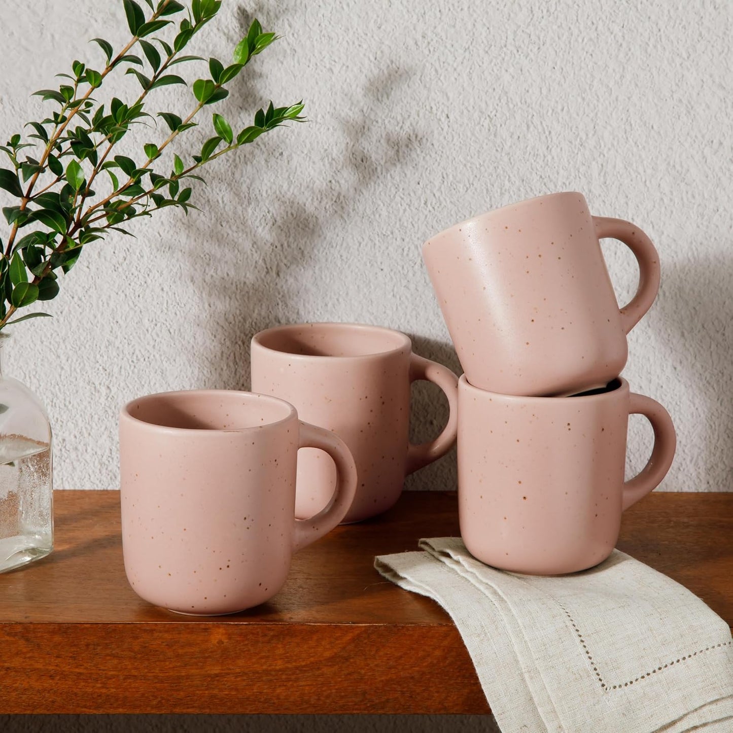 Bloomhouse Corsica Clay 4 Piece Mug Set - Prosecco Blush Pink