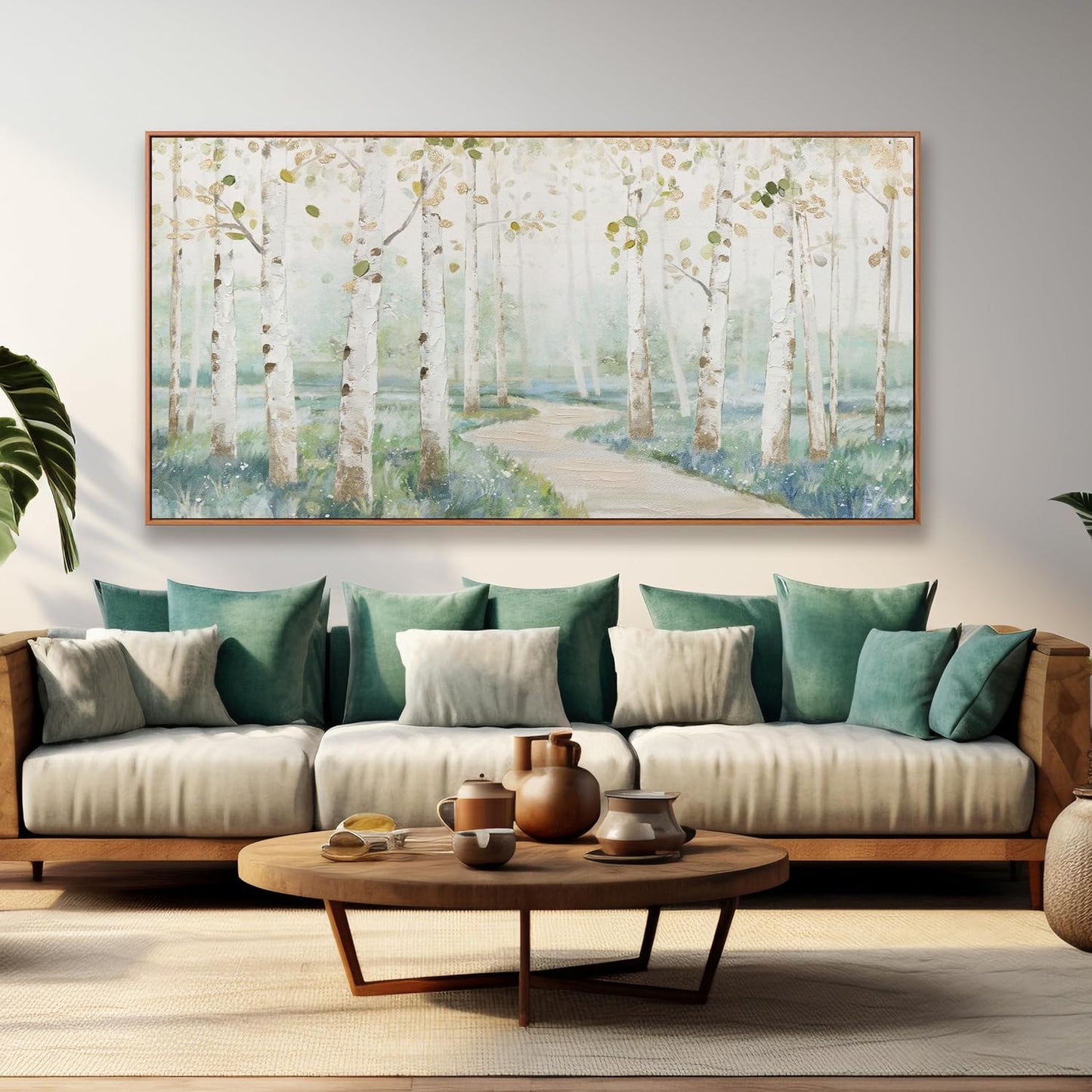 Framed Wall Art Canvas Decor Modern Natural Landscape Wall Art Decorations Artwork Colorful Forest Path Large Home Decor Wall Art Prints Framed for Living Room Wall Bedroom Kitchen Office Decor 29×58 Inch With Framed