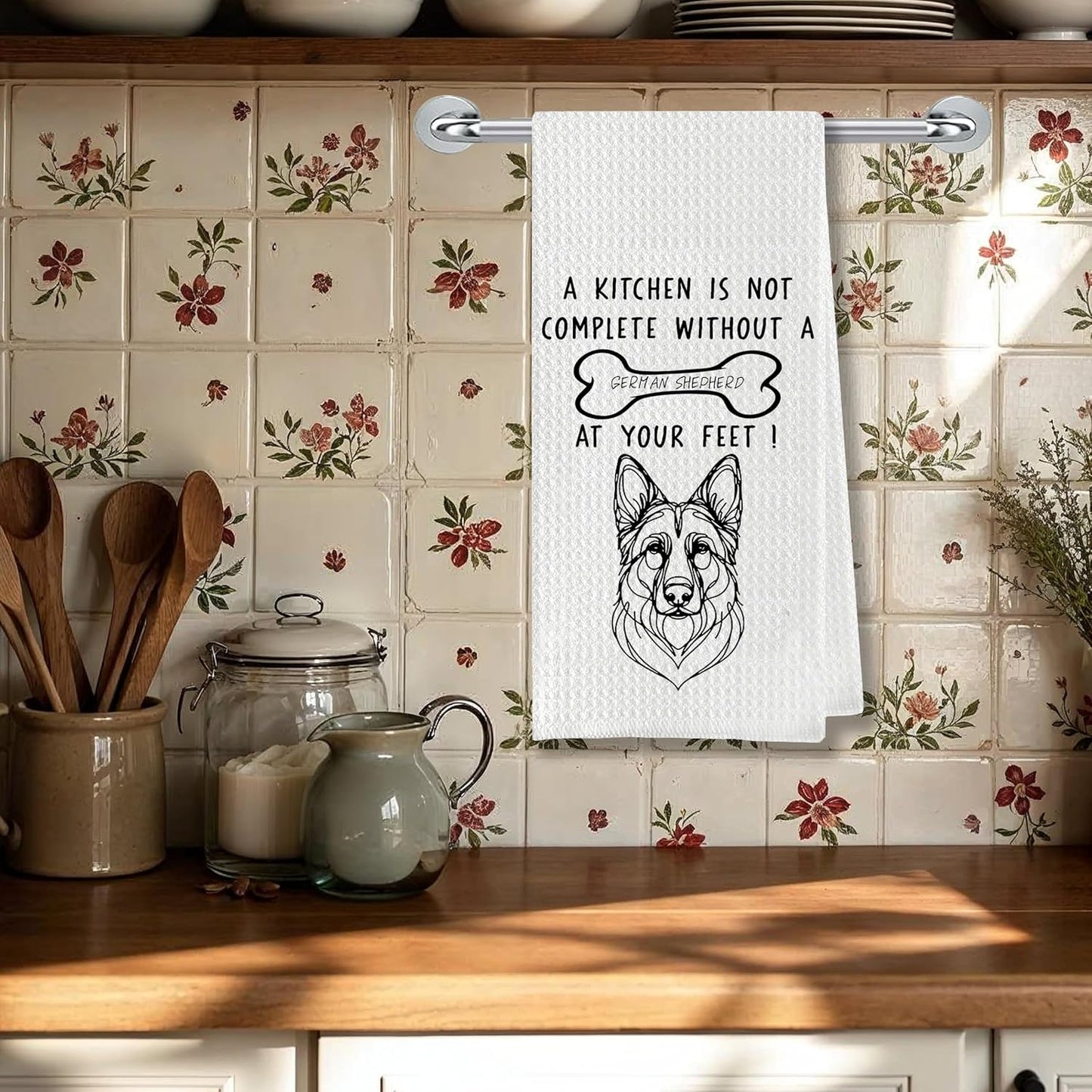 German Shepherd Kitchen Towels, Ideal for Dog Lovers & Kitchen Decor, Great Gift for German Shepherd Owners, 16 x 24 Inches