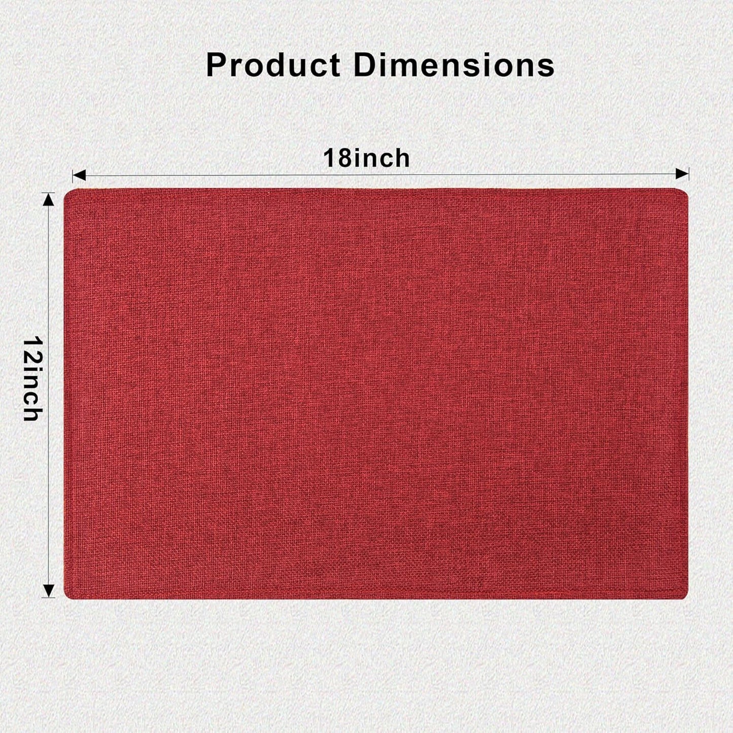 SLKQG Christmas Linen-Look Fabric Placemats Set of 4 - Holiday Dining Table Mats for Festive Decor, Heat Resistant & Machine Washable, Place Mats for Dinner Parties, Xmas Gift for Home (4, Wine Red)