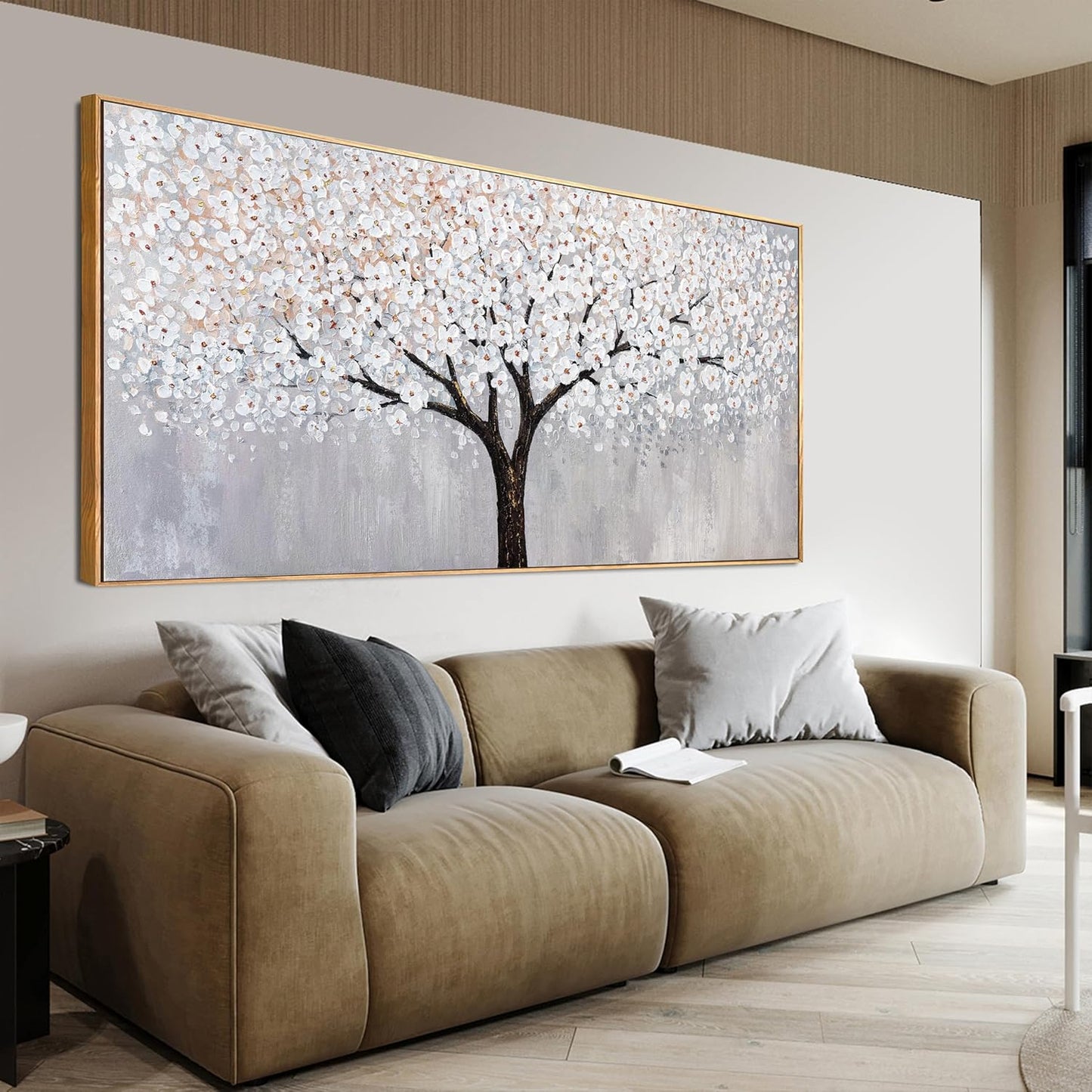 Canvas Wall Art Decor Artwork for Walls Framed Black and White Wall Art Prints Large Tree of Life Wall Art for Living Room Art Work for Wall Decor Bedroom Office Wall Art Decor 29"X58"