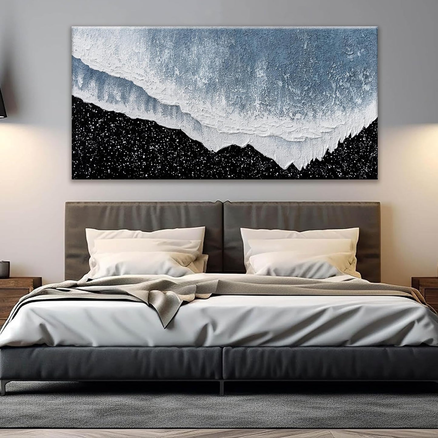 Canvas Wall Art Decor Large Modern Canvas Wall Art For Living Room Blue Beach Wall Art Prints Abstract Art Black and White Wall Art Decor Large Art Work For Bedroom Office Kitchen Wall Decor 29 "x58 "