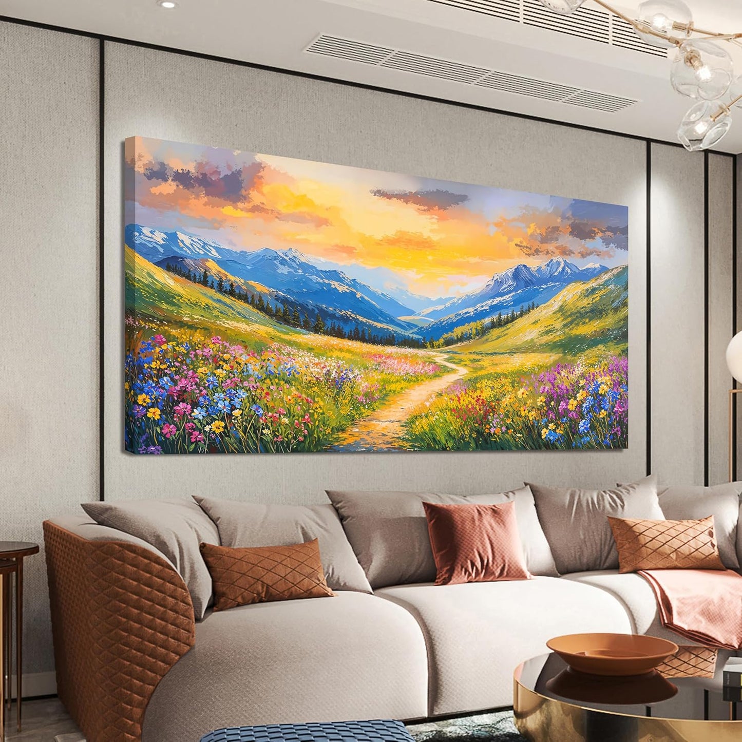 Canvas Wall Art Decor Wall Art Pictures for Living Room Modern Landscape Wall Art Prints Canvas Art Wall Deecor Nature Botanical Wall Art Decorations Sunset Artwork for Walls Home Office Decor 20"X40"