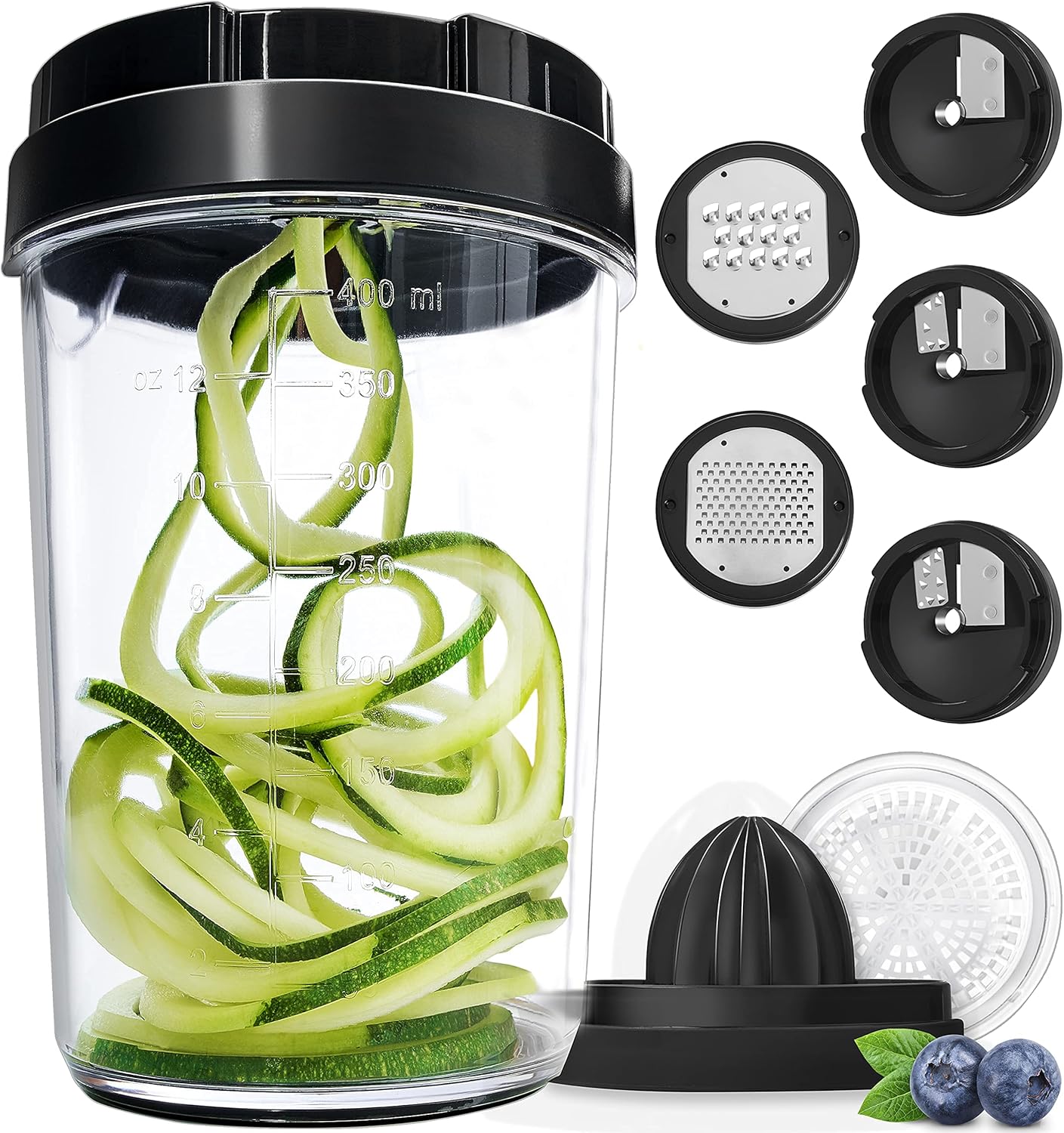 Fullstar Mandoline Slicer Spiralizer & Vegetable Slicer, Zucchini Noodle Maker, Onion & Food Chopper, Veggie Spiral Cutter & Grater (8 in 1)