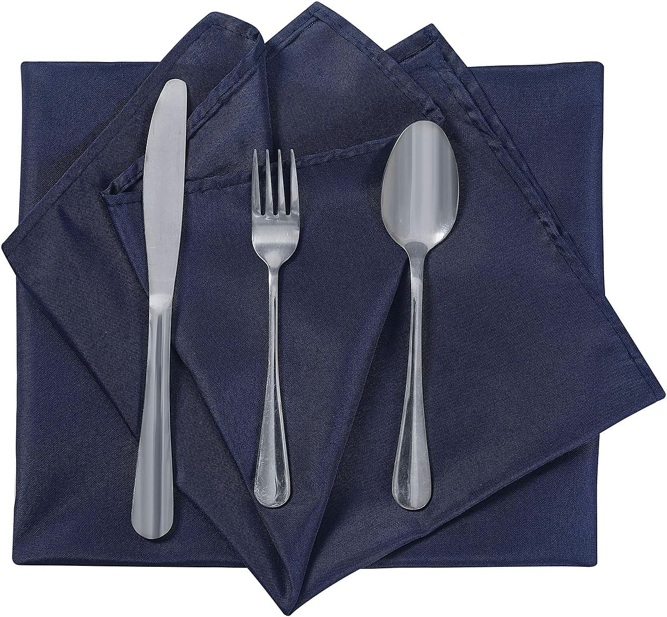 Bailarina Cloth Napkins Set of 40,17x17 inches Dinner Napkins Cloth Washable,Polyester Square Table Cloth Napkin Bulk with Hemmed Edges Ideal for Banquets, Parties and Weddings-Navy Blue