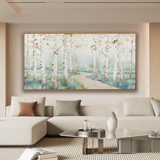 Framed Wall Art Canvas Decor Modern Natural Landscape Wall Art Decorations Artwork Colorful Forest Path Large Home Decor Wall Art Prints Framed for Living Room Wall Bedroom Kitchen Office Decor 29×58 Inch With Framed