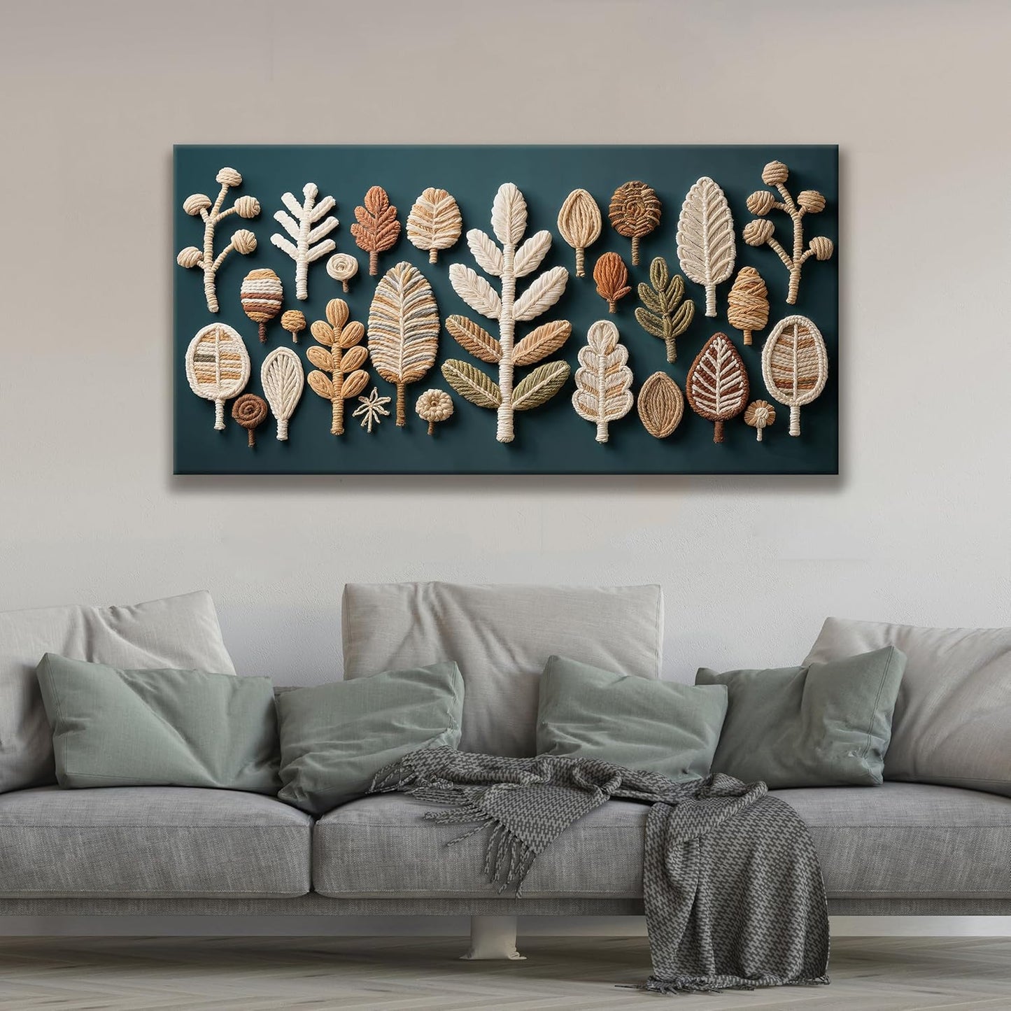 Tsomzxng Canvas Art Wall Decor Boho Wall Art For Living Room Modern Century Canvas Prints Dark Green Wall Art Multicolor Painting Picture For Bedroom Nursery Backdrop Home Wall Decor 24x48 Inch