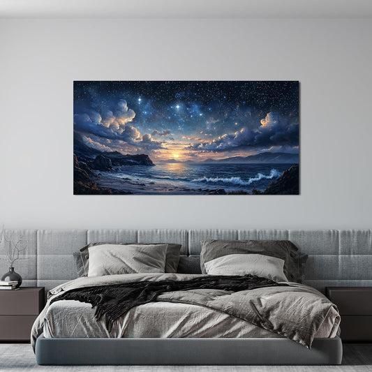 Canvas Wall Art Decor Large Wall Art Pictures for Living Room Canvas Art Wall Decor Landscape Coastal Wall Art Prints Green Artwork for Walls Beachside Art Work for Home Office Decor 24" x 48"