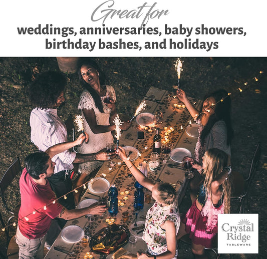 120-Piece Premium Salad Plates Set - Disposable White Plastic With Silver Rim for Party and Wedding