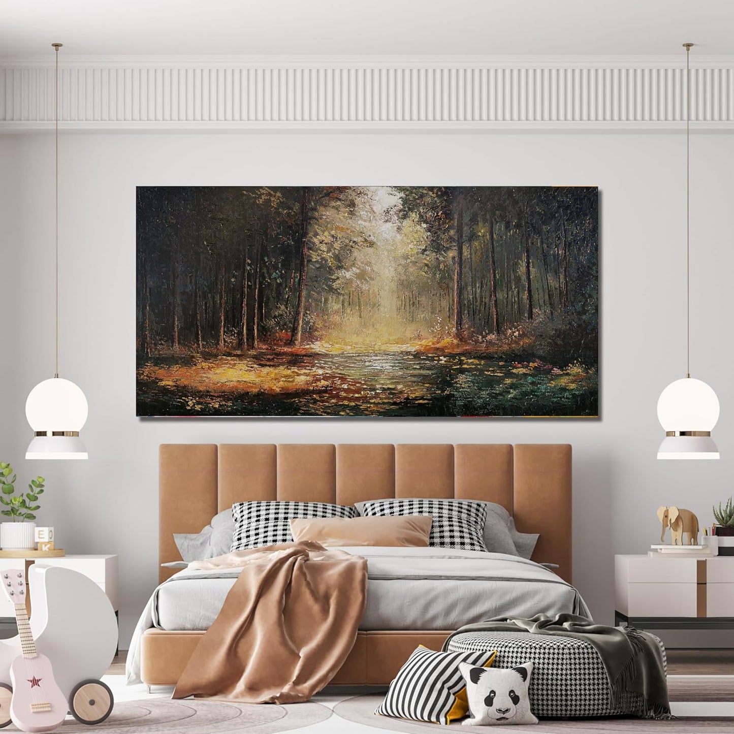 Canvas Wall Art Decor Large Wall Art Pictures for Living Room Landscape Natural Wall Art Decor Canvas Art Wall Decor Yellow Forest Wall Art Prints Art Work for Home Office Room Wall Decor 29" x 58"