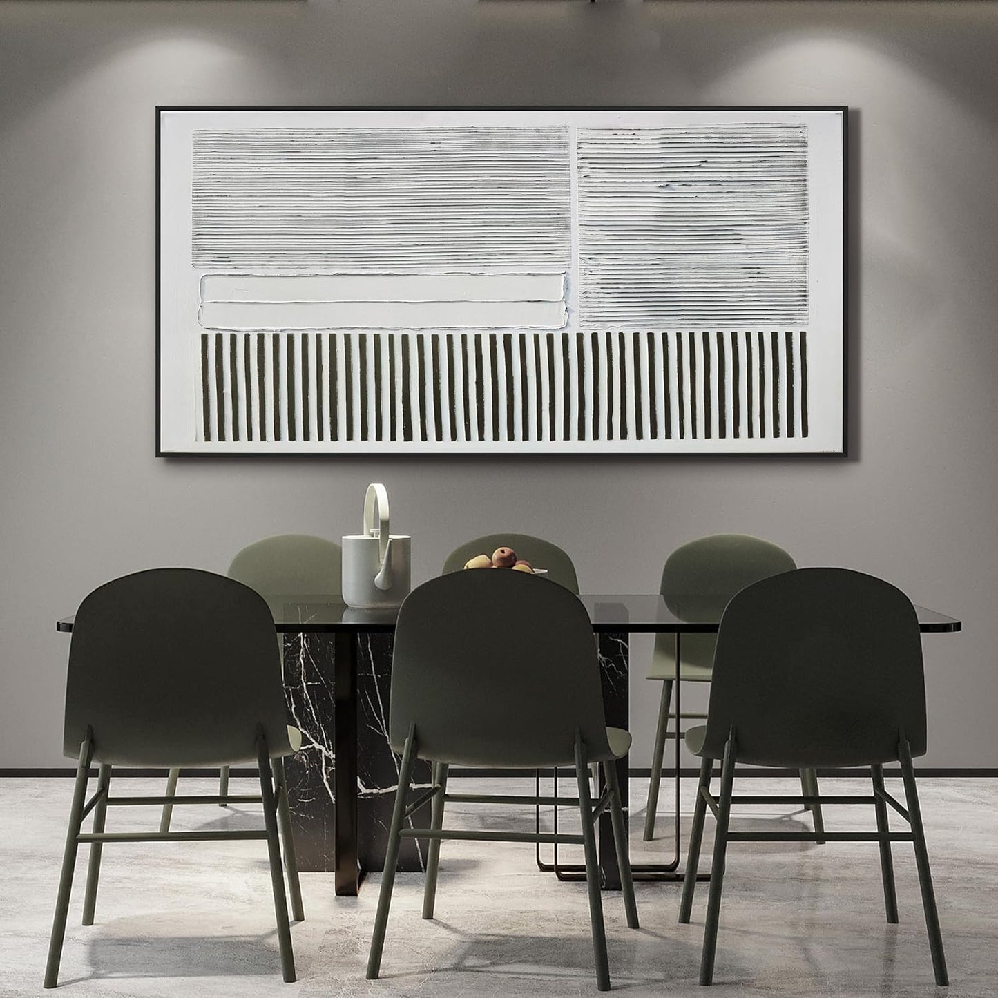 KUPTEU Canvas Oversized Wall Art Decor Large Wall Art For Living Room Abstract Canvas Art Wall Decor Artwork For Walls Framed Black and White Wall Art Prints Modern Bedroom Office Decor 29" x 58"