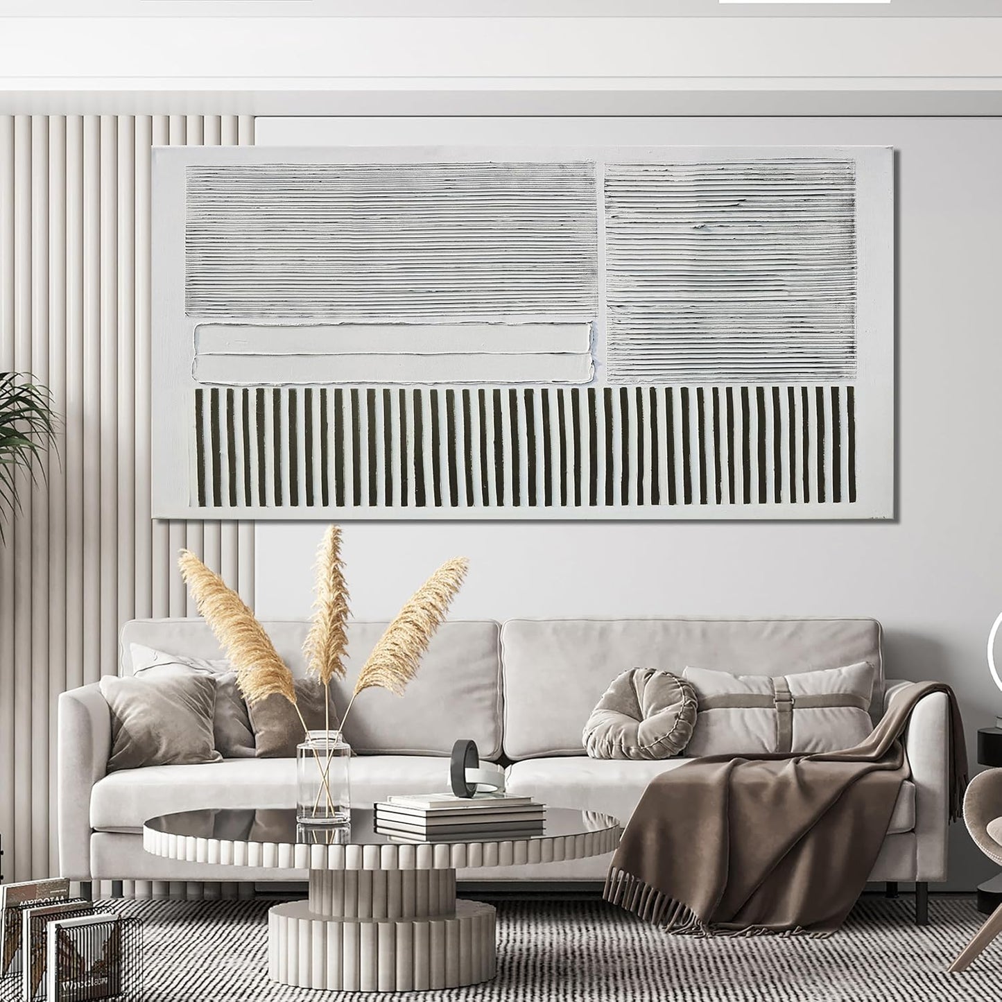 Canvas Wall Art Decor Oversize Canvas Wall Art For Living Room Abstract Art Black and White Wall Art Decor Abstract Modern Wall Art Prints Large Art Work For Walls Home Office Wall Decor 35"X70"