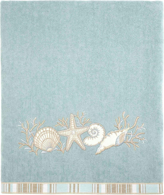 Avanti Linens - Bath Towel, Soft & Absorbent, Coastal Bathroom Essentials (Sand Shells Collection, Mineral)