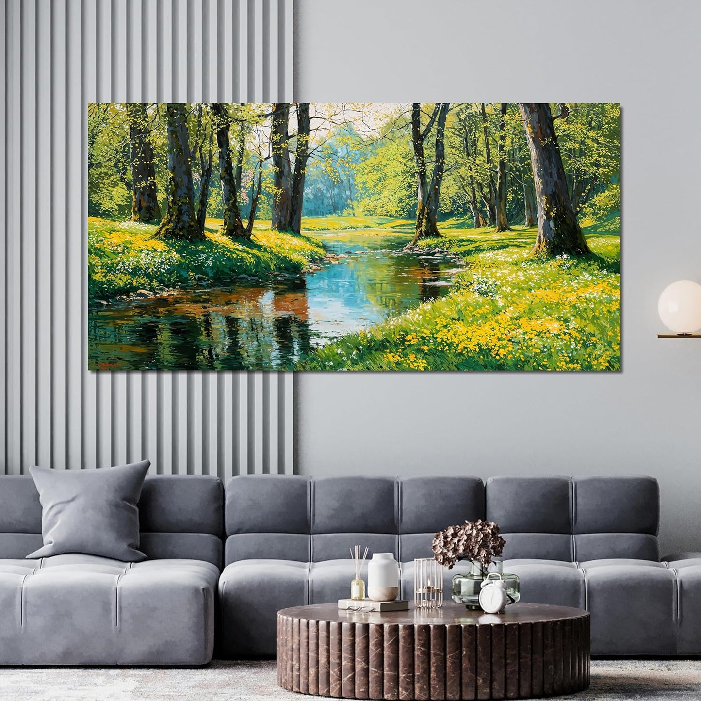 Canvas Oversized Wall Art Decor Large Wall Art Pictures for Living Room Modern Landscape Wall Art Prints Botanical Canvas Art Wall Decor Nature Forest Wall Art Decorations Bedroom Office Decor 29"X58"
