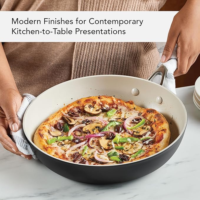 KitchenAid Hard Anodized Ceramic Nonstick Frying Pan/Skillet, 12.25 Inch - Matte Black