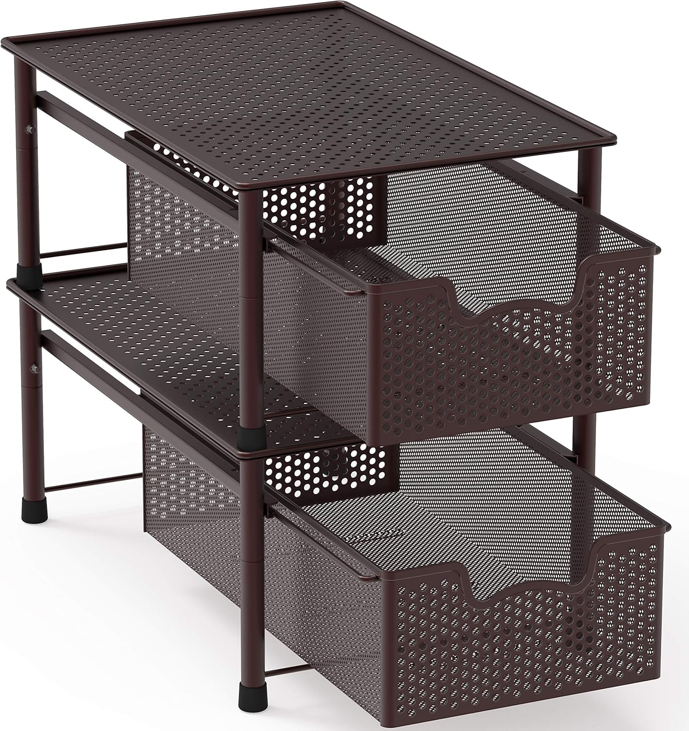 Simple Houseware Stackable Cabinet Basket Drawer Organizer, Bronze