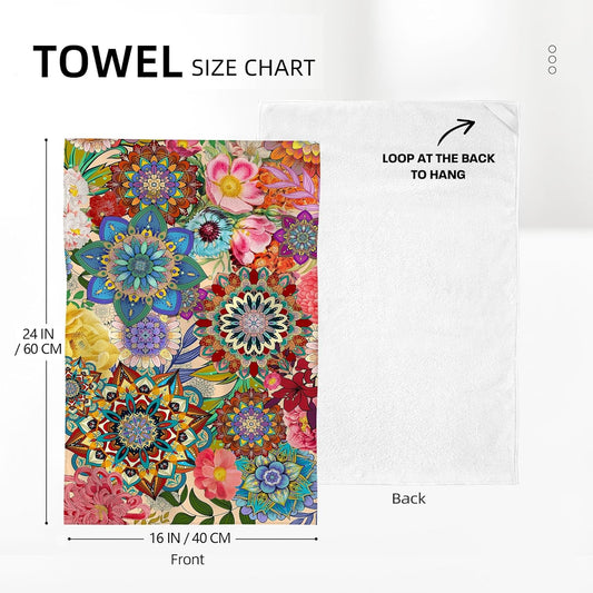 Boho Floral Kitchen Towels Decorative Set of 2, Colorful Flowers Dish Towels for Kitchen, Absorbent Soft Hand Towel Tea Bar Towel for Kitchen Decor Cooking Baking Housewarming Gifts for Women