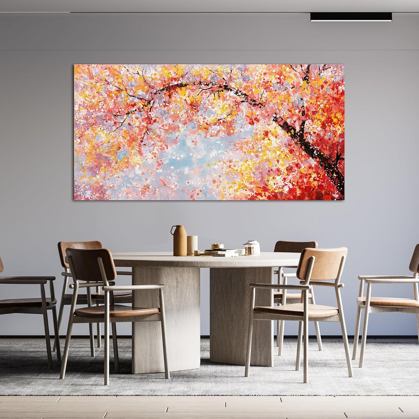 Canvas Wall Art Decor Canvas Modern Art Wall Decor Tree of Life Wall Art for Living Room Colorful Wall Art Decor Tree Flower Wall Art Prints Art Work for Room Home Office Wall Decor 24" X 48"