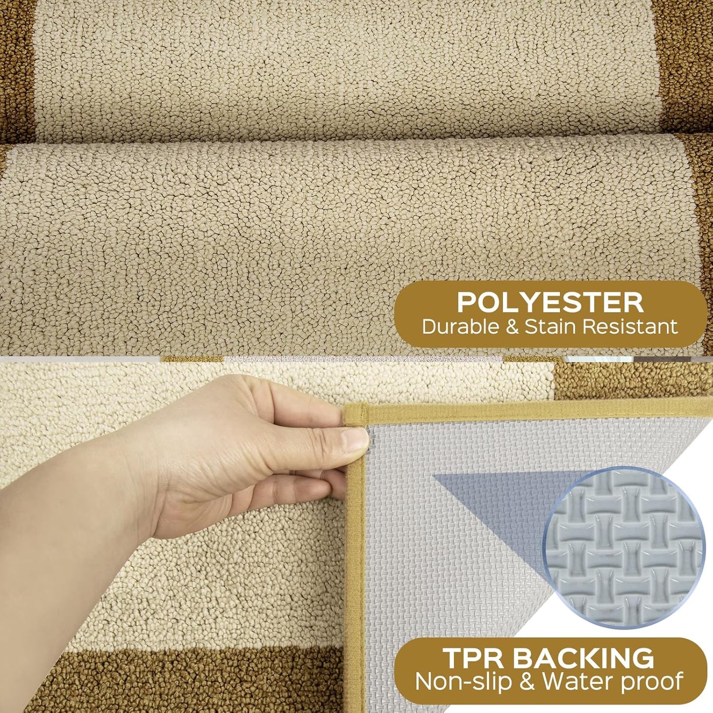 Machine Washable Runner Rug 24" x 84", Non Slip Kitchen Mat for Floor, Absorbent Entryway Rug for Kitchen, Bedroom, Hallway, Bathroom, Door (Roll Packing)