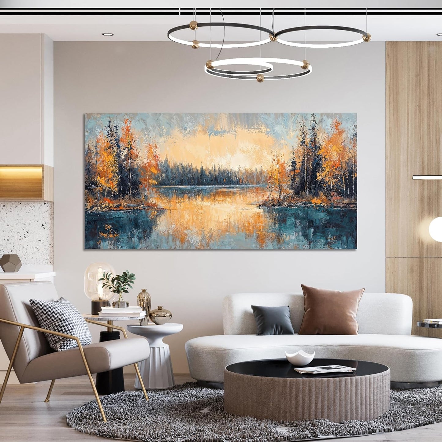 Canvas Wall Art Decor Wall Art Pictures for Living Room Canvas Art Wall Decor Modern Nature Landscape Wall Art Yellow Nightfall Wall Art Decor Artwork for Walls Bedroom Office Wall Decor 20" X 40"