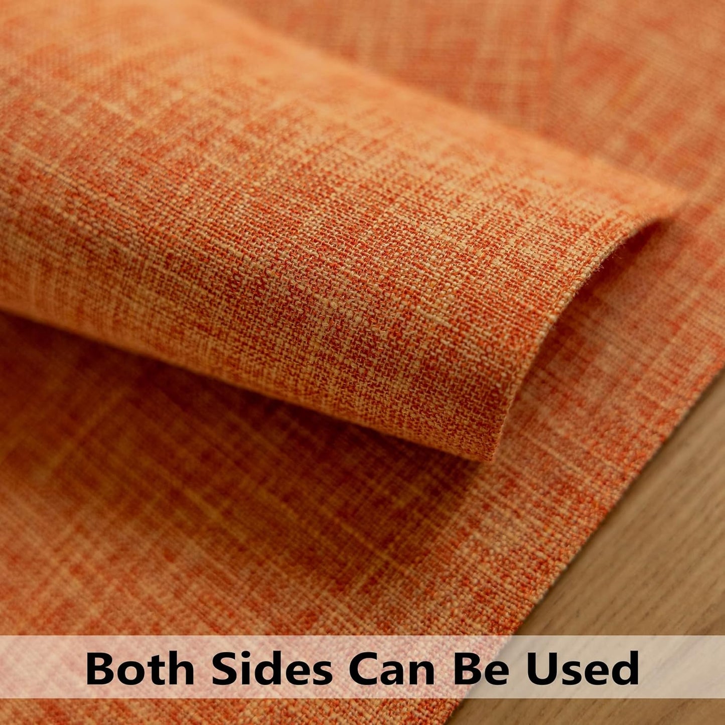 Demetex Fall Orange Placemats Set of 6 Linen Place Mats Modern Washable Table Plate Mats for Banquet Buffet Restaurant Dining Room, 13x19 inch, Orange