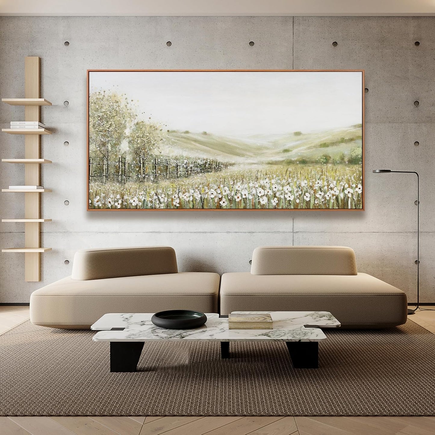 Framed Canvas Wall Art Decor Natural Wall Decorations Home Decor Wall Art Prints Mountain Wilderness Landscape Large Size Artwork for Living Room Bedroom Kitchen Office Decor 29"×58"