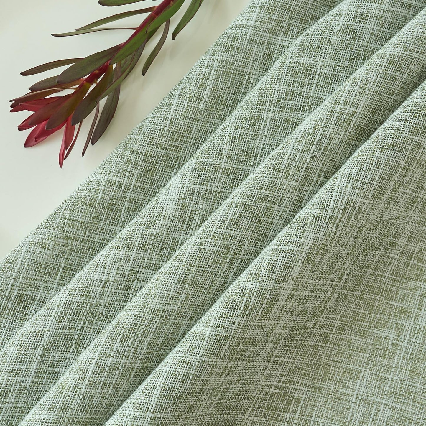 maxmill Flaxy Faux Linen Tablecloth with 2-Tone Slubby Texture Wrinkle Free Anti-Shrink Soft Table Cloth for Kitchen Dining Tabletop for Outdoor and Indoor Use Rectangle 60 x 84 Inch Sage