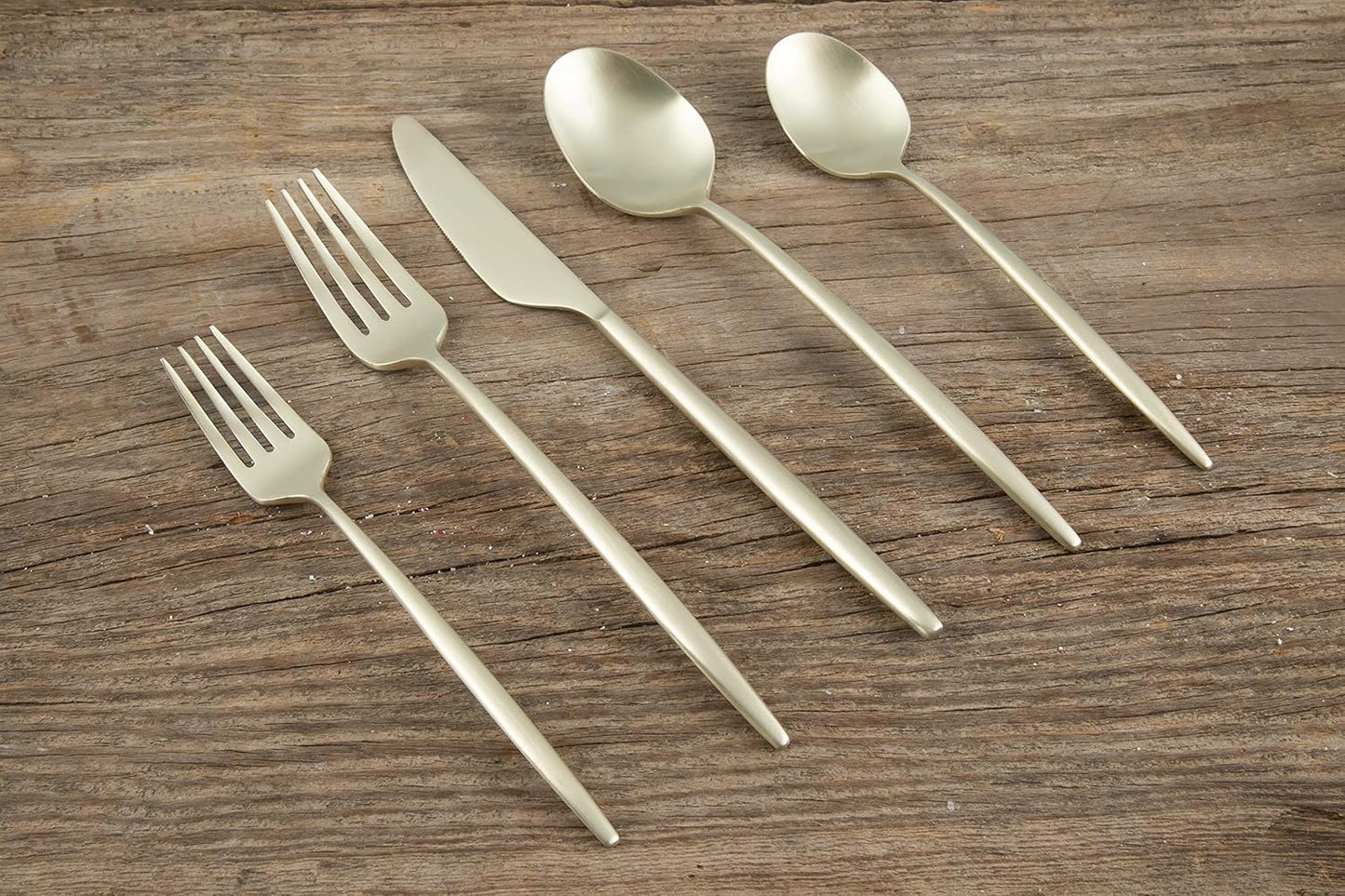 Cambridge 505220CKW12R Gaze Champagne Satin 20-Piece Flatware Set, Service for 4, silver