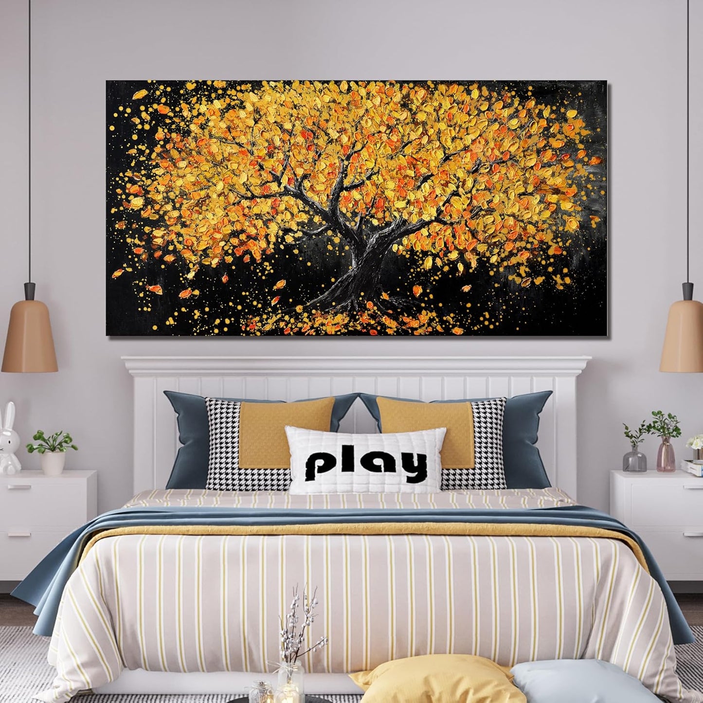Canvas Wall Art Decor Large Wall Art Pictures for Living Room Artwork for Walls Black and Gold Wall Art Decor Tree of Life Wall Art Prints Canvas Art Wall Decor for Home Office Wall Decor 29" X 58"