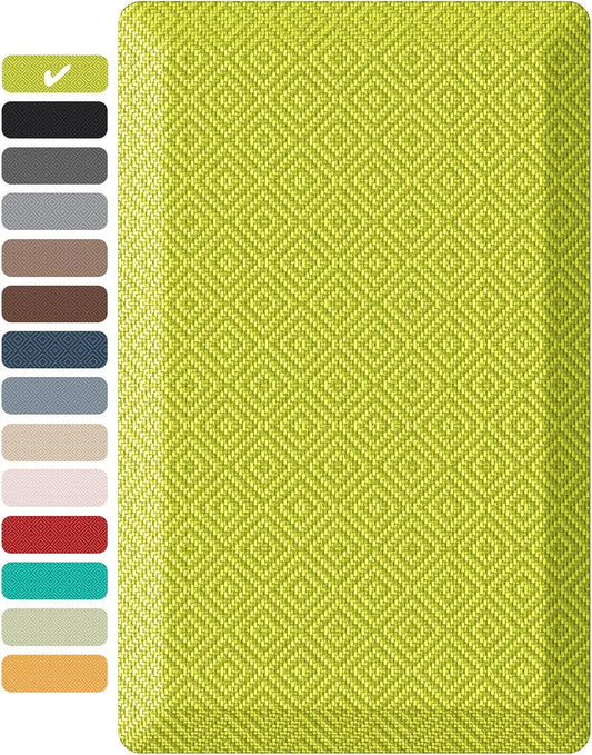 Ophanie Kitchen Mats for Floor, 3/4 Inch Thick Kitchen Rugs, 20''x32'' Anti Fatigue Standing Cushioned Mat, Waterproof,Comfort Ergonomic Mat for Office, Home, Sink, Green Non-Slip Bottom