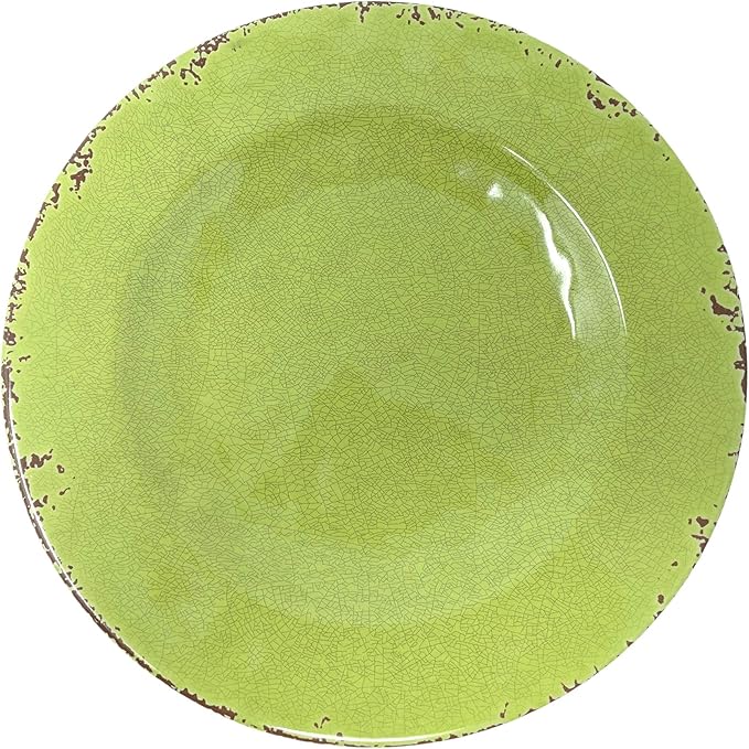 Gianna's Home 12 Piece Rustic Farmhouse Melamine Dinnerware Set, Service for 4 (Green)