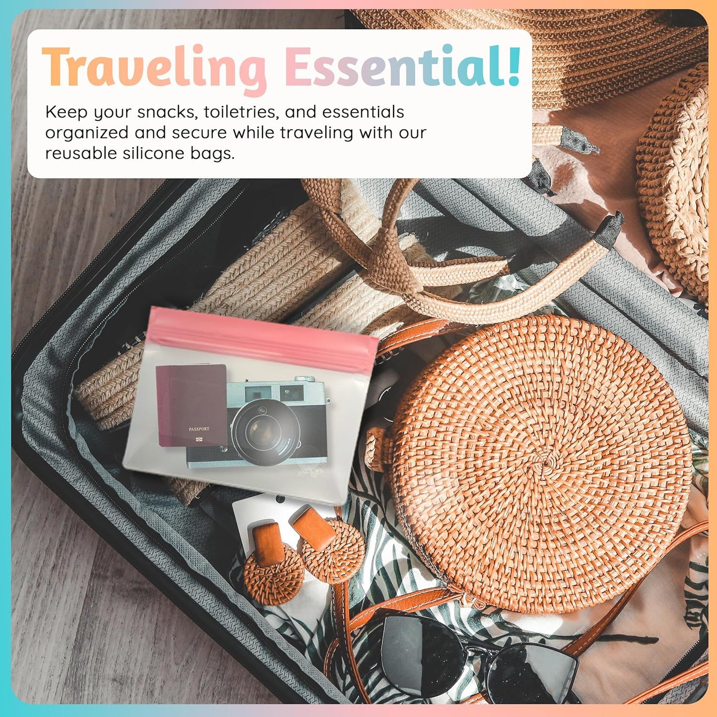 Reusable Food Storage Bags 8-Pack – BPA-Free Freezer & Dishwasher Safe, Leakproof Stand-Up Snack Bags 2 Gl + 2 L, 4 M– Eco-Friendly Airtight Ziplock Bags for Kitchen & Travel(Multicolor)