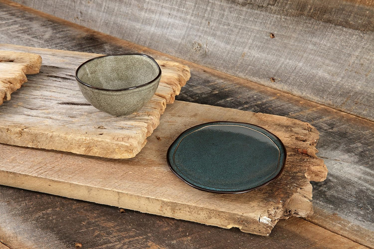 D&V 6 Piece Stōn Porcelain Dinnerware Bowl Set, 5.5" x 2.5", Mist