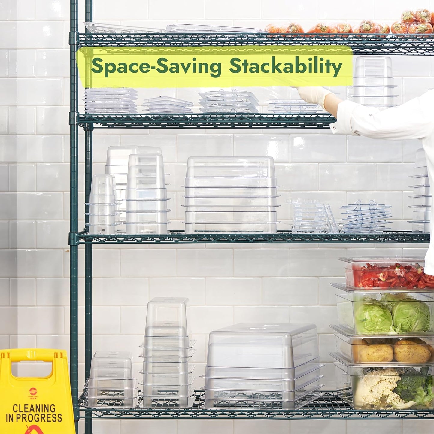 CURTA 6-Pack 1/3 Size 6" Deep NSF Polycarbonate Food Pans with Handled Lids & Drain Trays | Dishwasher & Freezer Safe Clear Container for Prep Tables, Buffet, Salad Bar, Commercial Kitchen